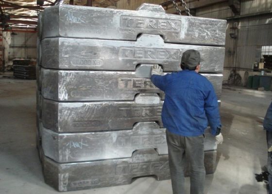 Apprêt de peinture OEM pour grue, coulée de sable en fer de 10 tonnes par procédé V, contrepoids pour machines industrielles